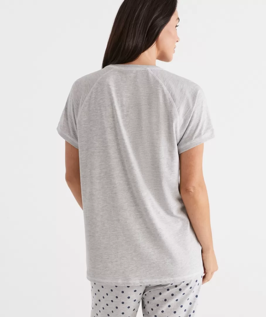 Australian Cotton Contrast Pyjama Top-Sussan Online