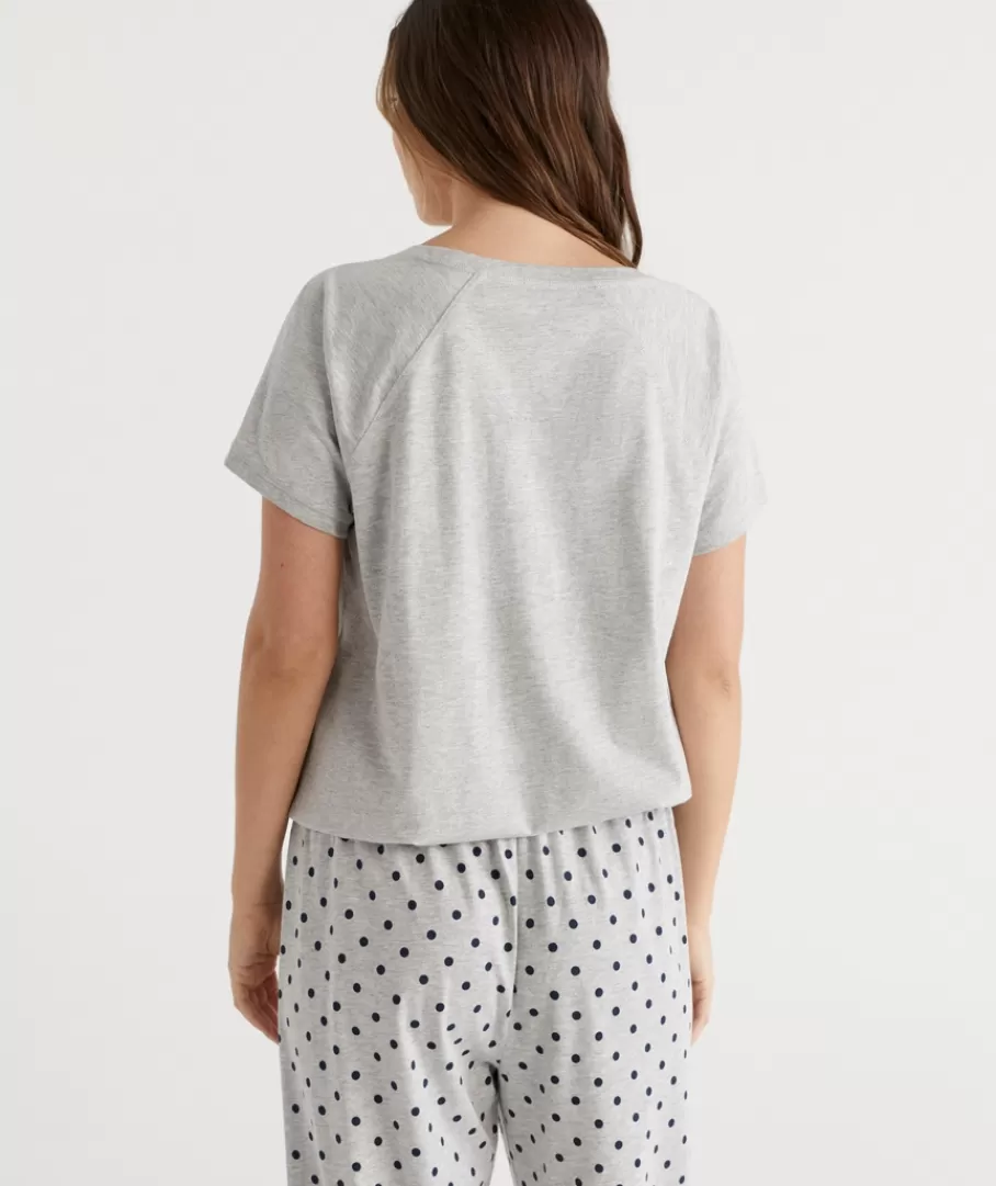 Australian Cotton Contrast Trim Pyjama Top-Sussan Best Sale