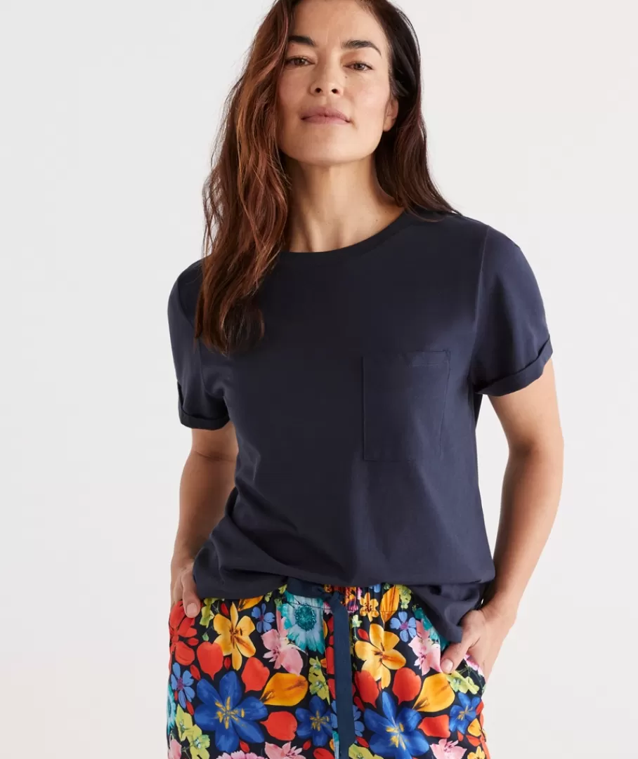 Australian Cotton Crew Neck Pyjama Top-Sussan Flash Sale