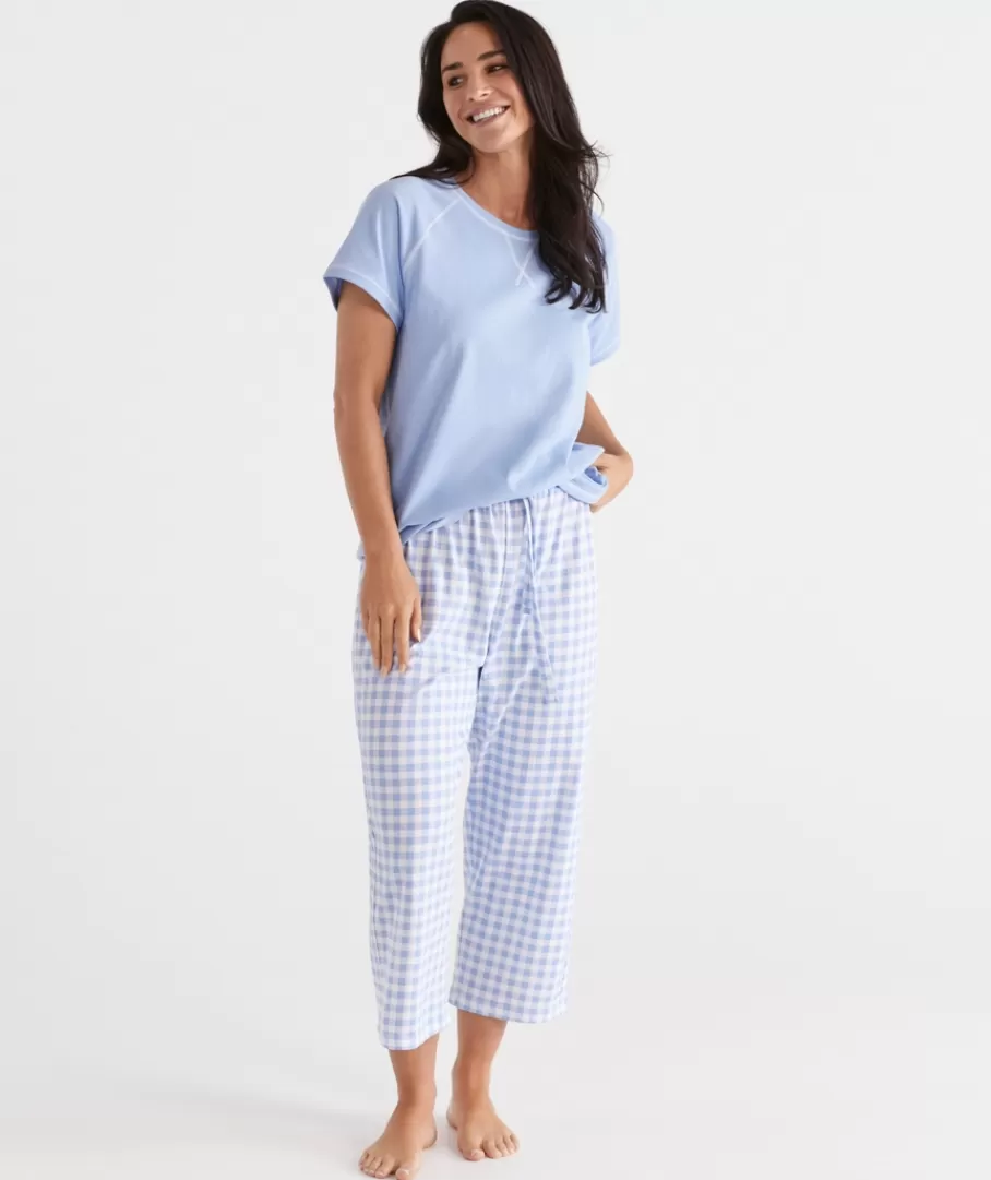 Australian Cotton Gingham ¾ Pyjama Pant-Sussan Hot