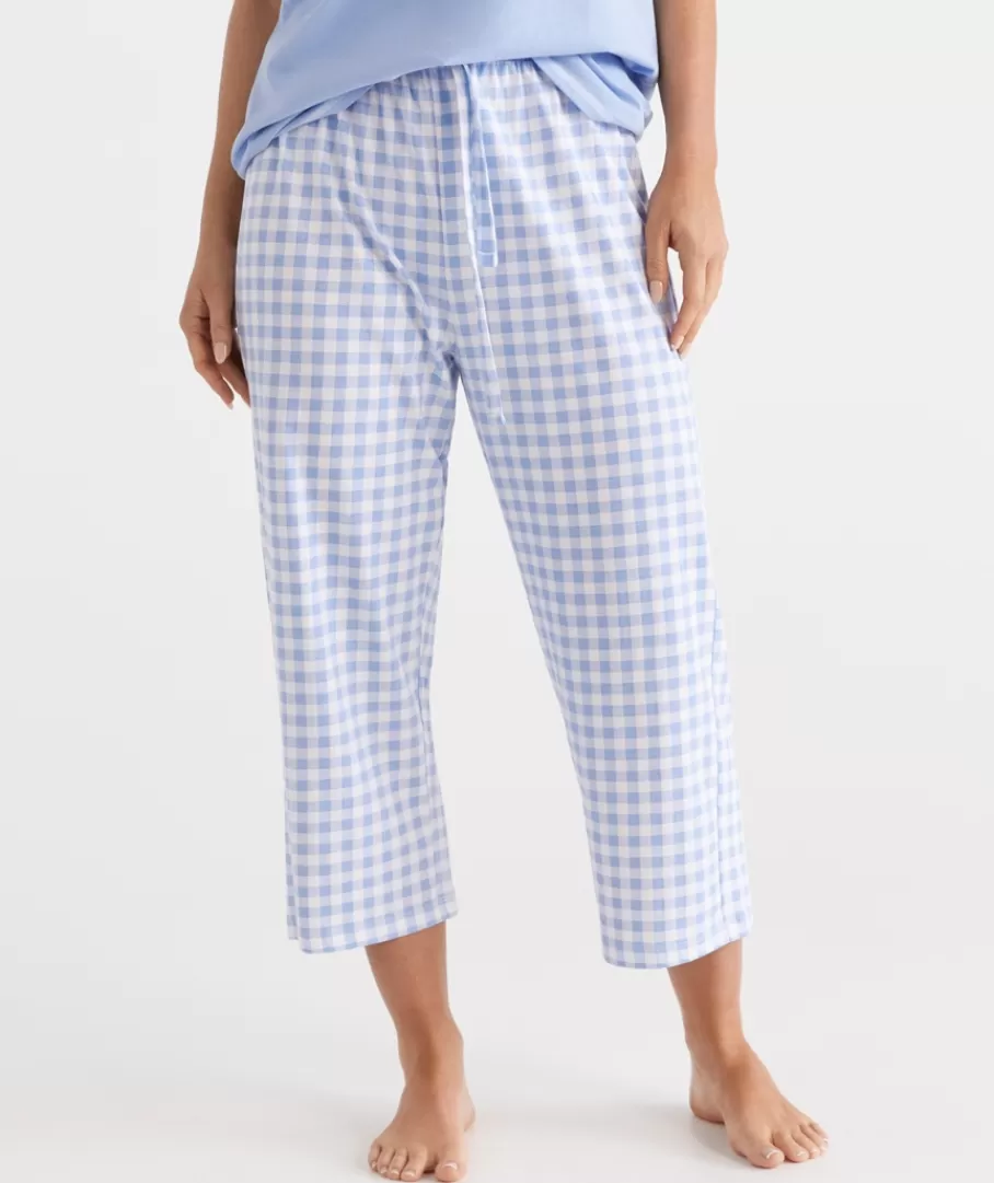 Australian Cotton Gingham ¾ Pyjama Pant-Sussan Hot