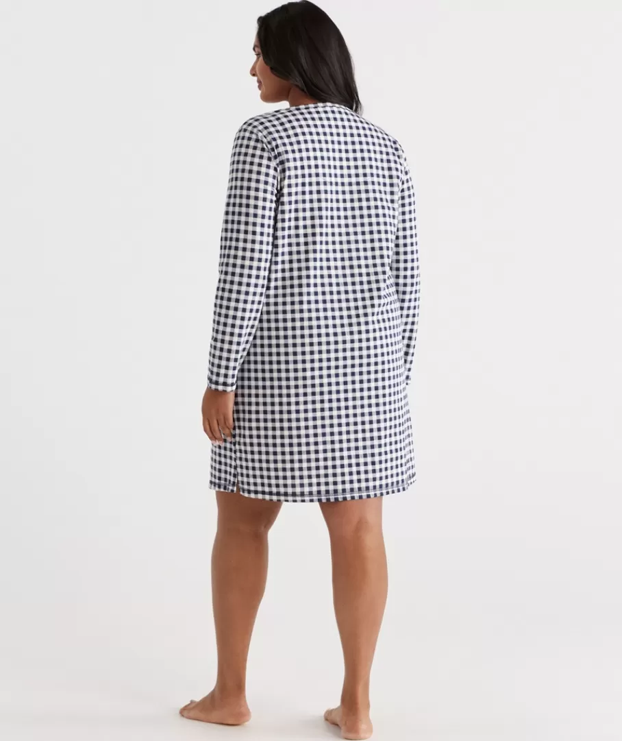 Australian Cotton Gingham Long Sleeve Night-Sussan Best Sale