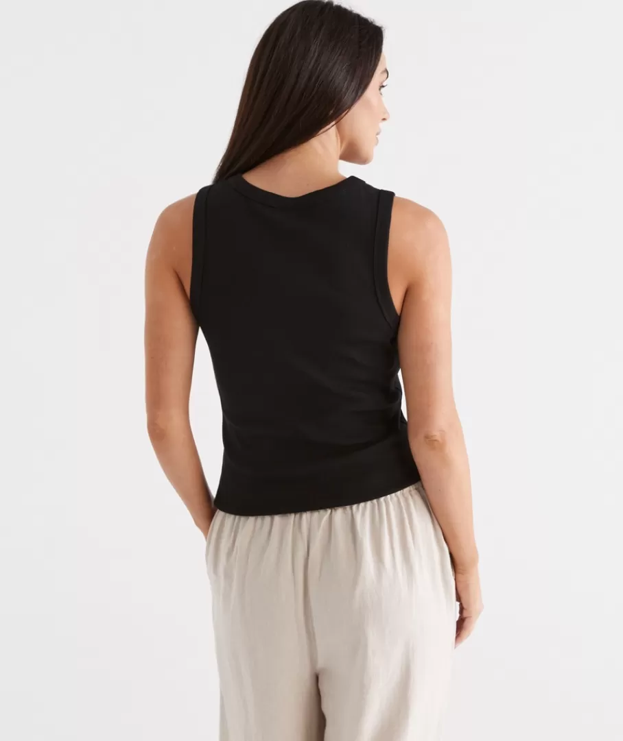 Australian Cotton Rib Racer Tank-Sussan Outlet