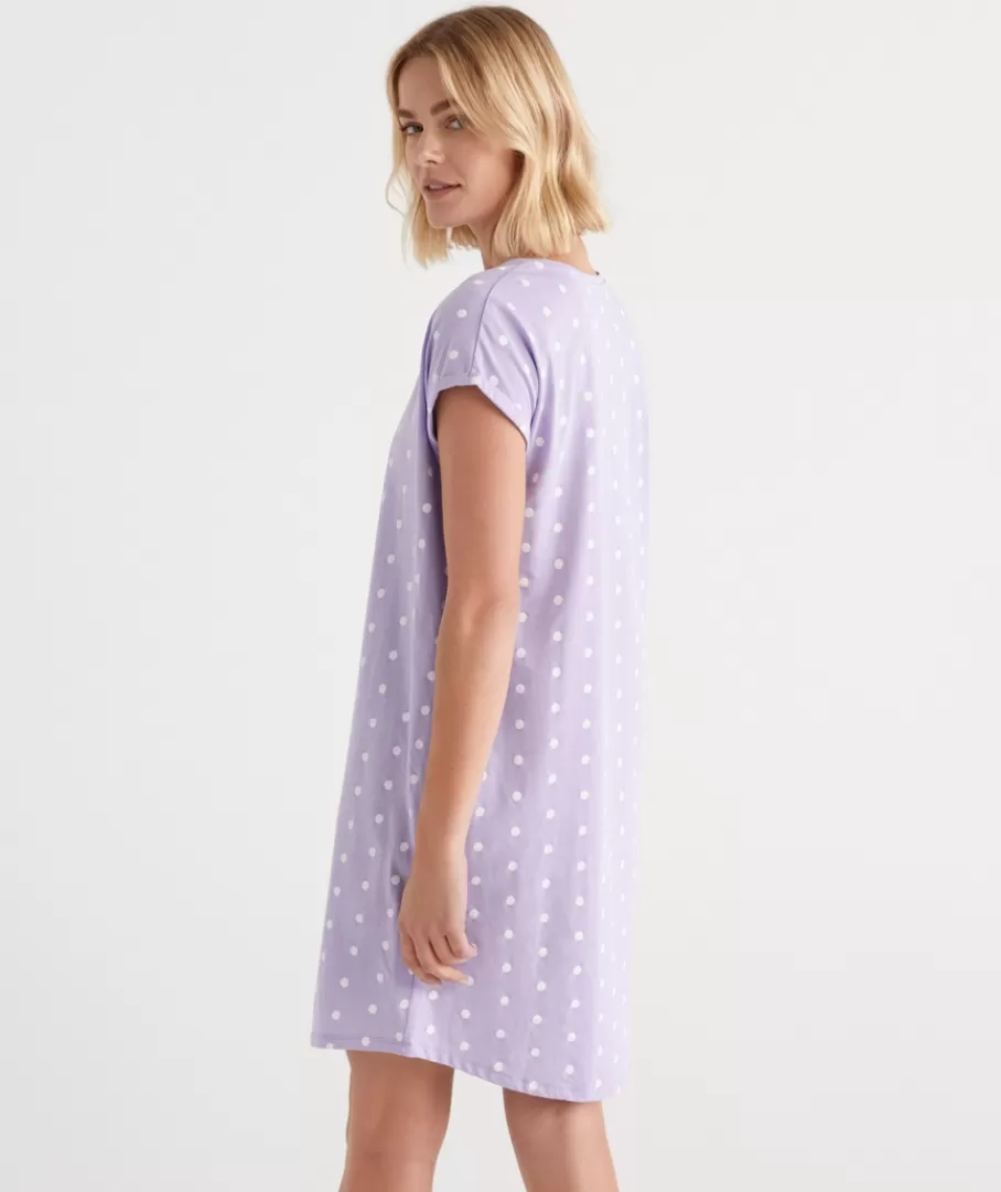 Australian Cotton Spot V Neck Nightie-Sussan Best