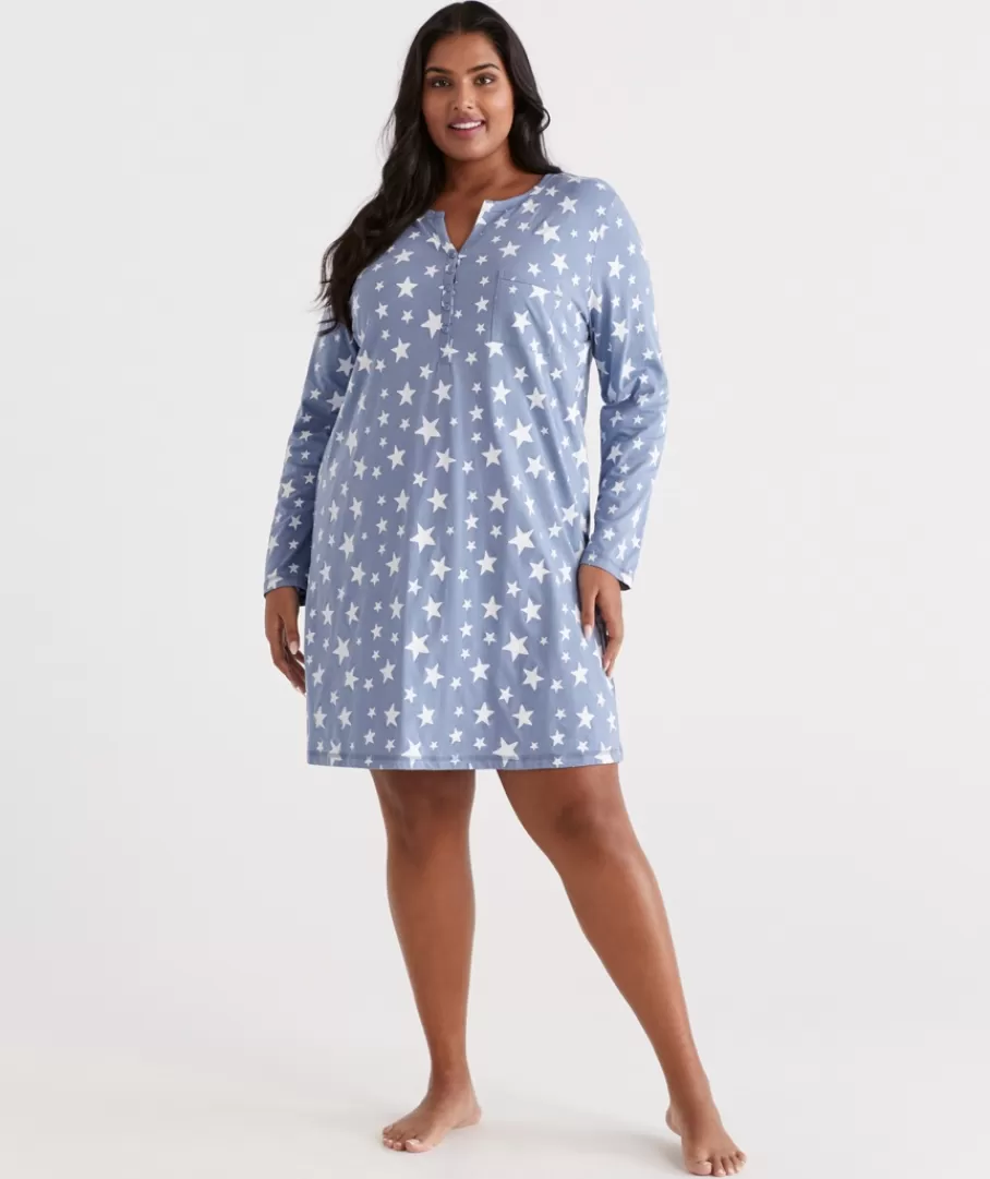 Australian Cotton Star Long Sleeve Night-Sussan Sale