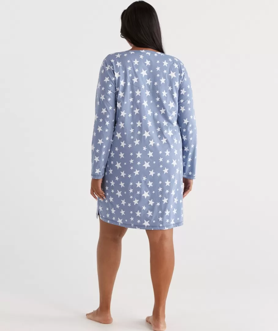 Australian Cotton Star Long Sleeve Night-Sussan Sale