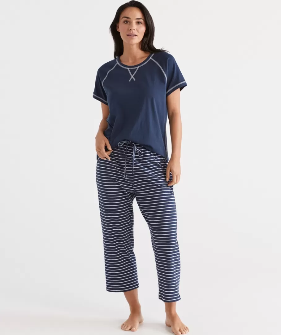 Australian Cotton Stripe ¾ Pyjama Pant-Sussan Online