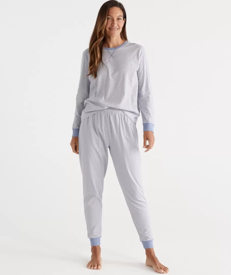 Australian Cotton Stripe Pyjama Set-Sussan Hot