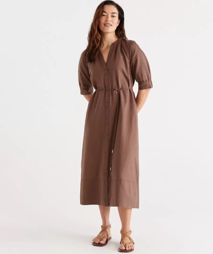 Belted Midi Dress-Sussan Store