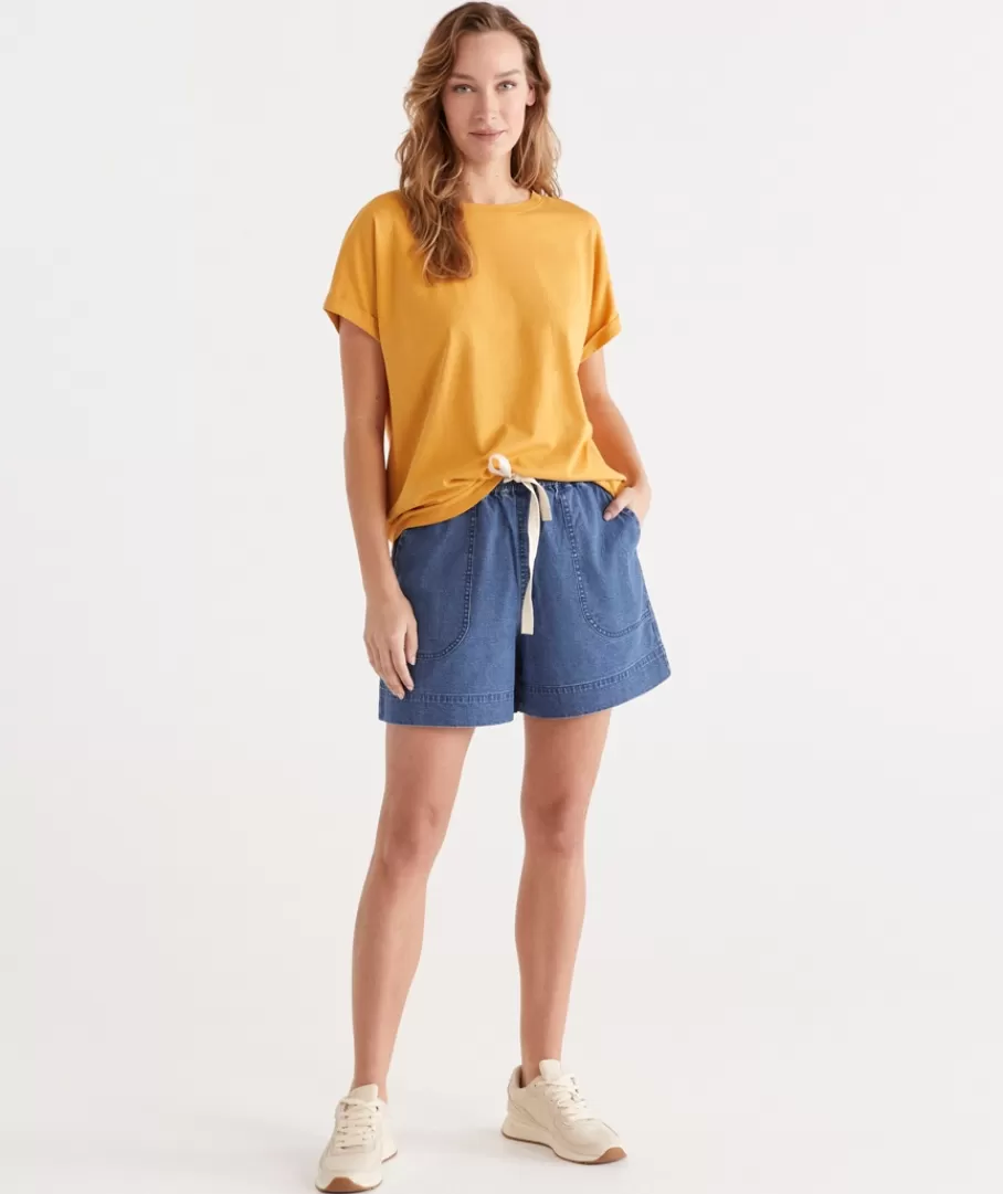 Casual Mid Blue Short-Sussan Shop