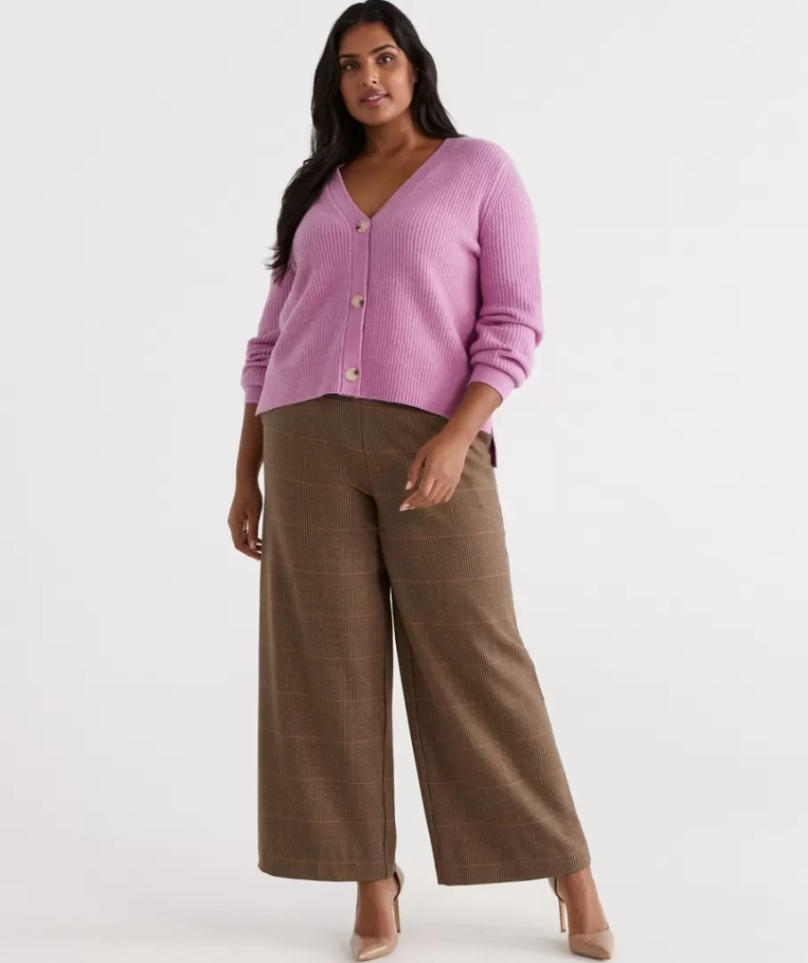 Check Wide Leg Pant-Sussan Shop