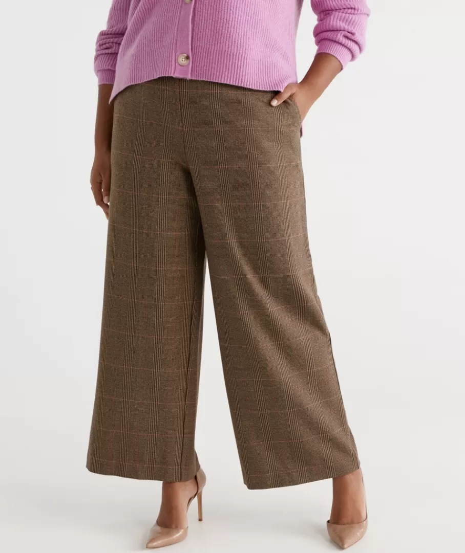 Check Wide Leg Pant-Sussan Shop