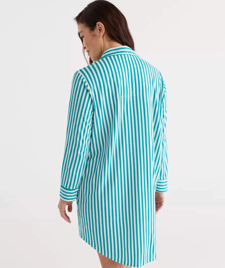 Cotton Stripe Nightshirt-Sussan Clearance