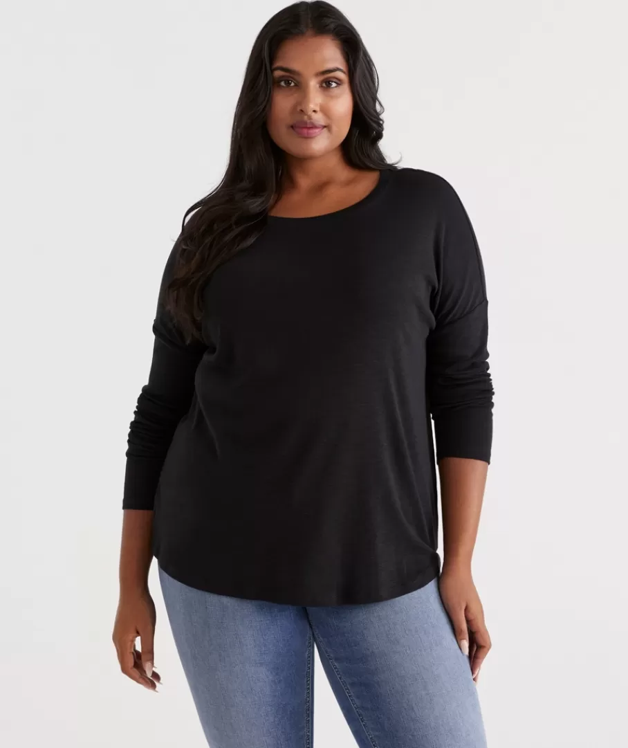 Crew Drop Shoulder Top-Sussan Sale