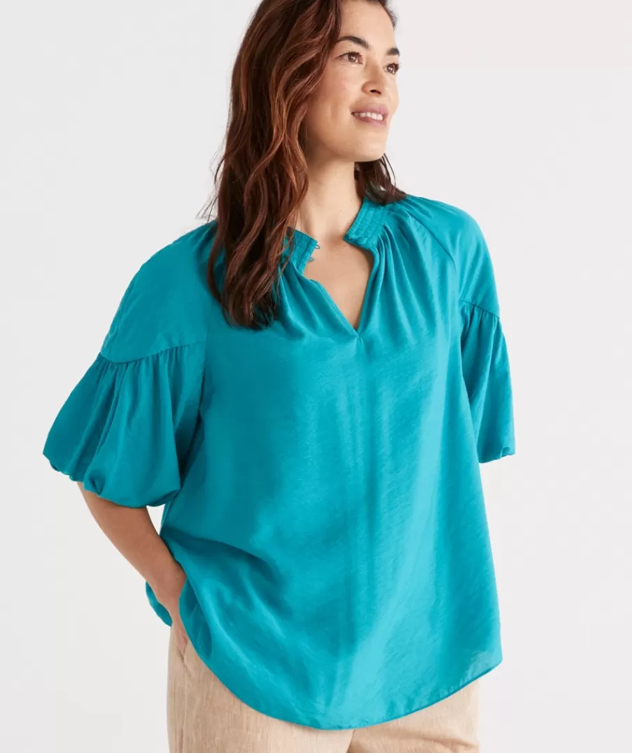 Drape Neck Top-Sussan Hot