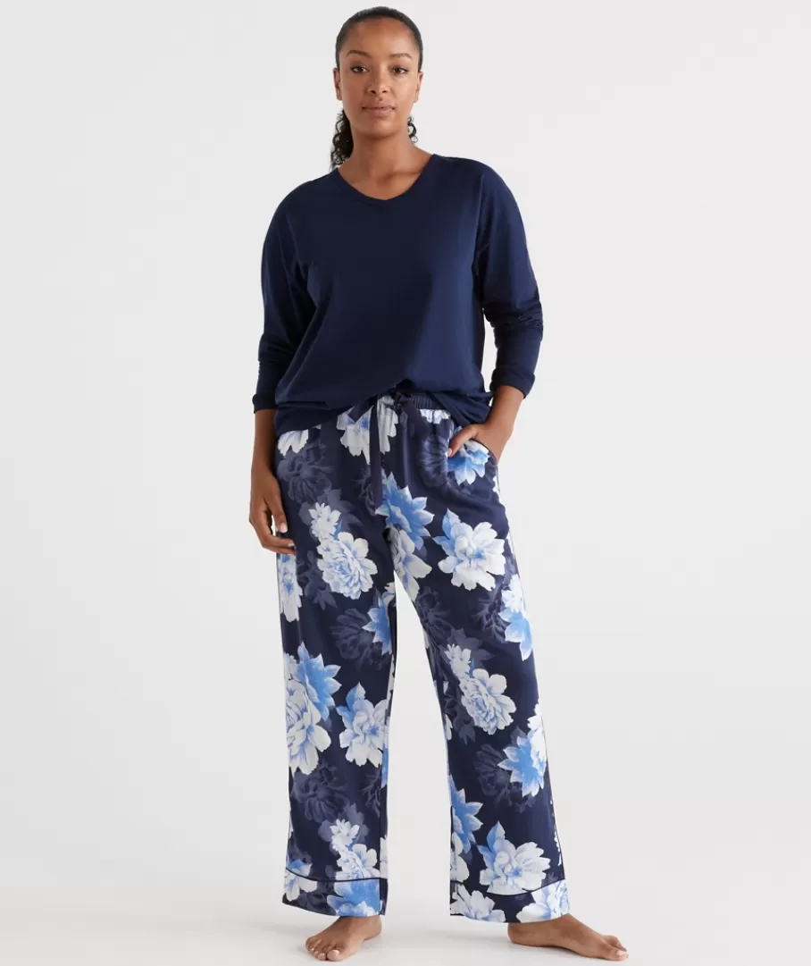 Floral Print Twill Pant-Sussan Shop