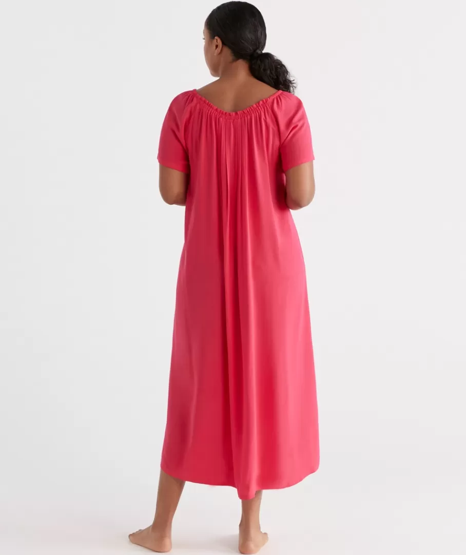 Gathered Longline Nightie-Sussan Shop