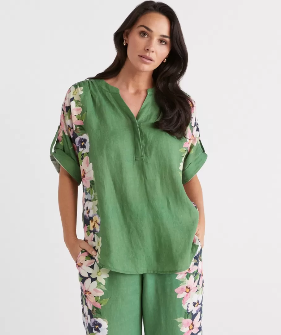 Linen Pastel Placement Top-Sussan Cheap