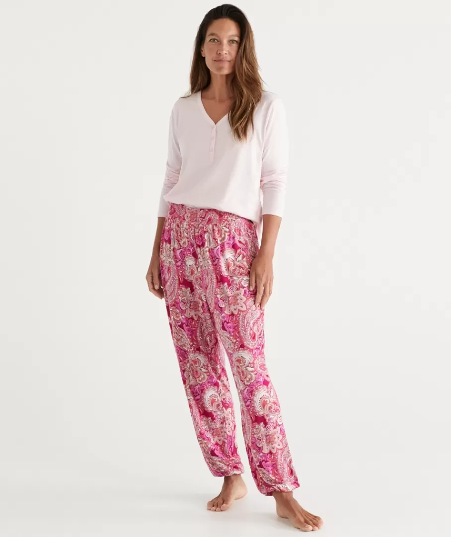 Paisley Print Knit Pyjama Pant-Sussan Discount