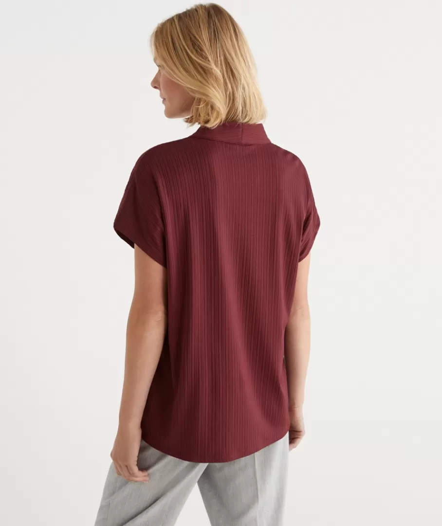 Plisse V Neck Top-Sussan Best