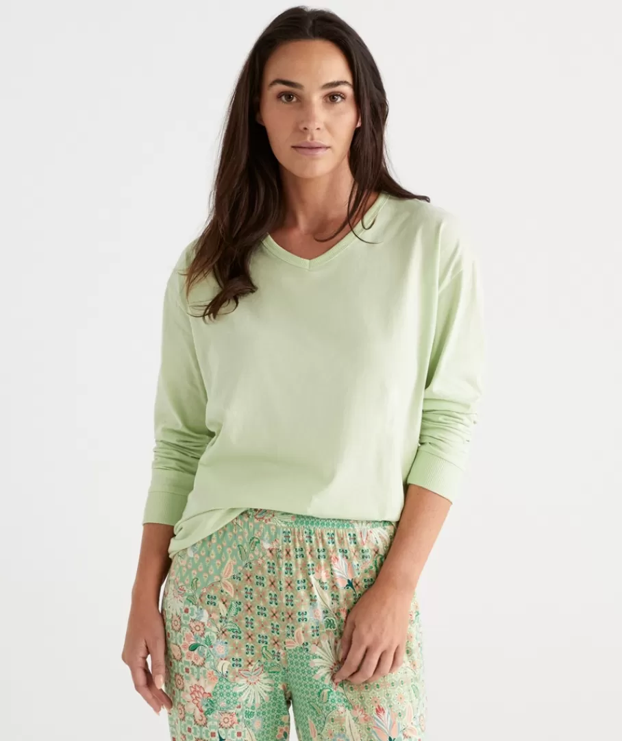 Relaxed V-Neck Top-Sussan Discount