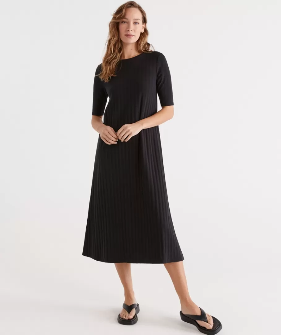 Rib Knit Dress-Sussan Shop