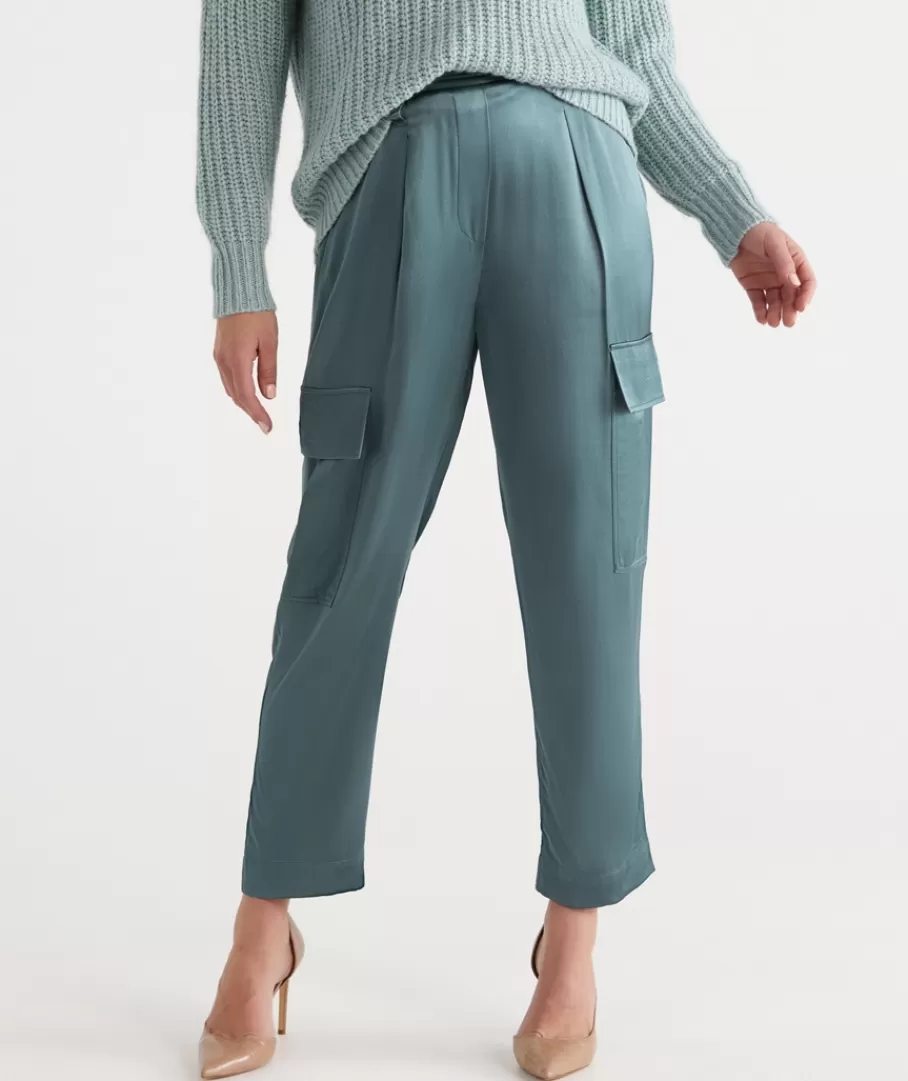 Satin Cargo Pant-Sussan Fashion