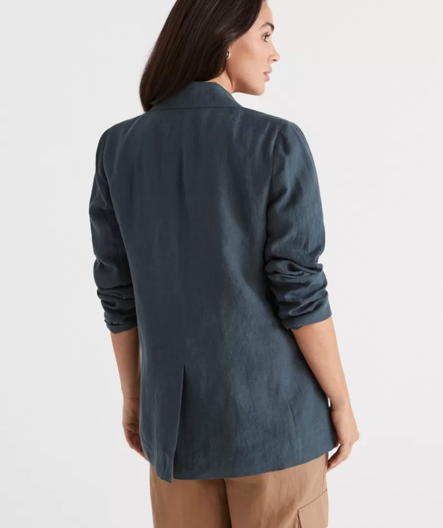 Single Breasted Linen Blazer-Sussan Cheap