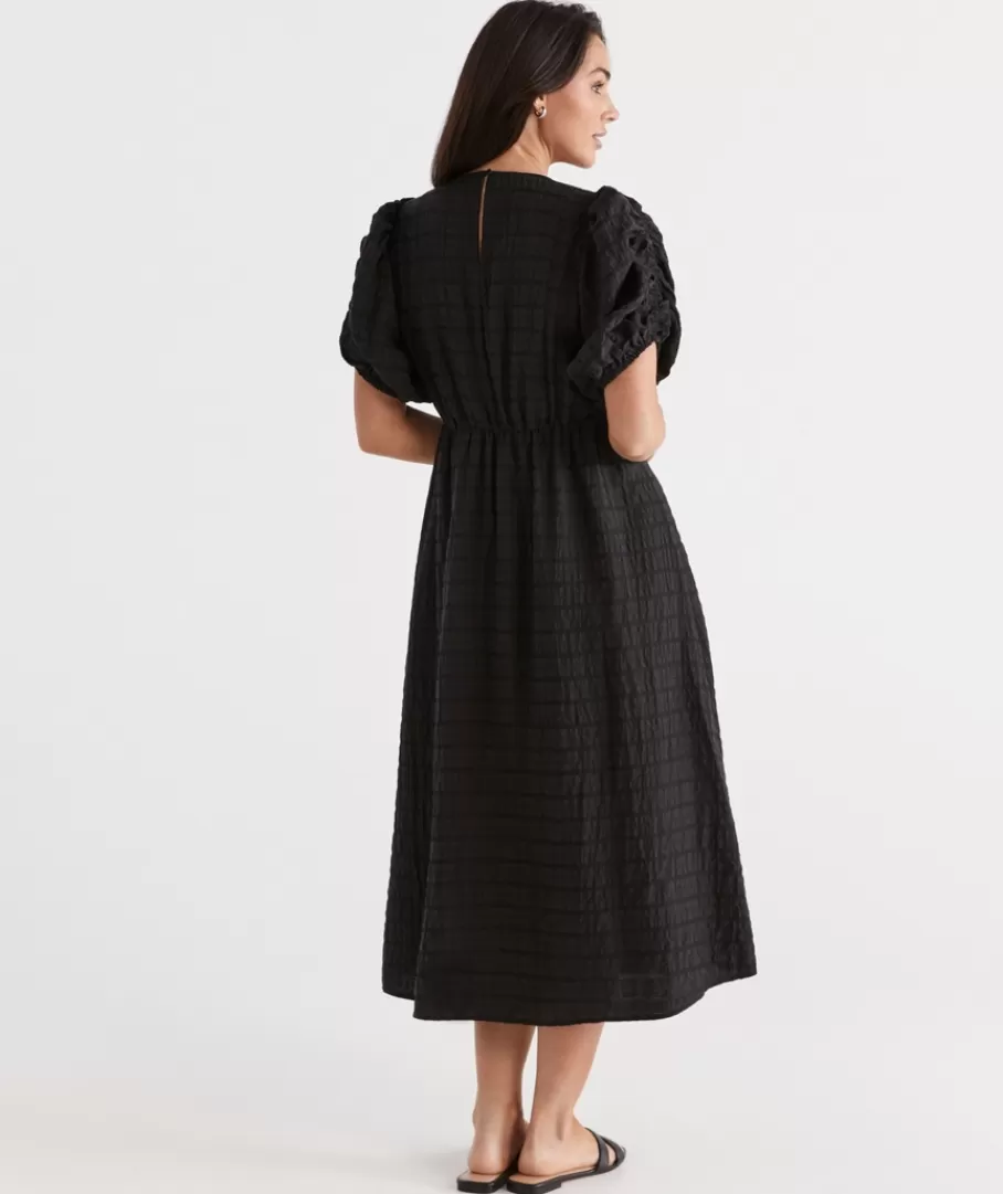 Textured Midi Dress-Sussan Clearance