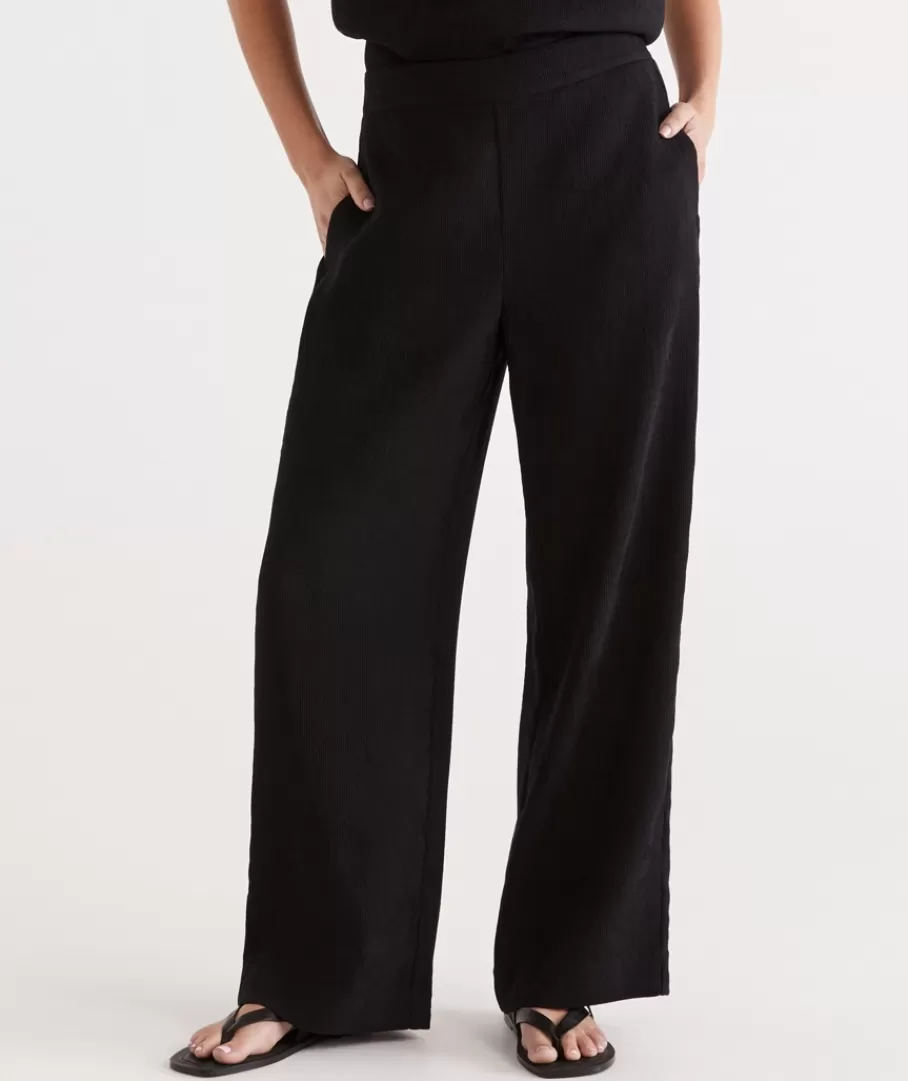 Textured Wide Leg Pant-Sussan Clearance