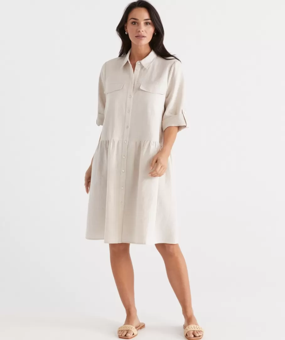 Utility Shirt Dress-Sussan Clearance