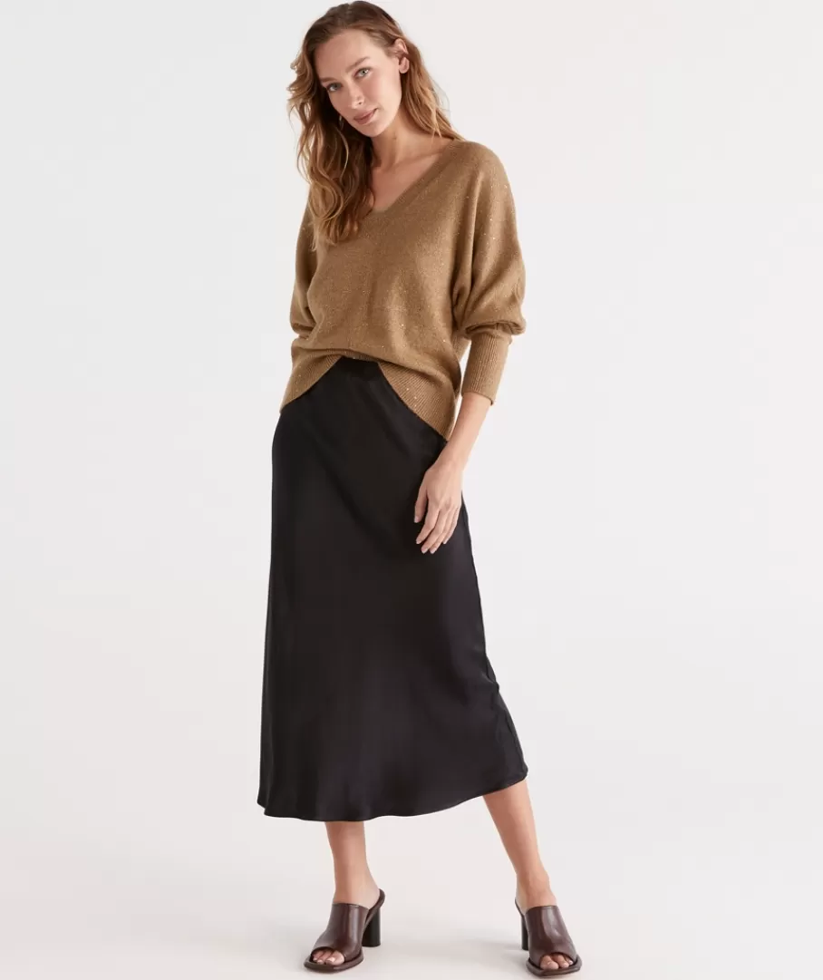 Winter Satin Slip Skirt-Sussan Discount