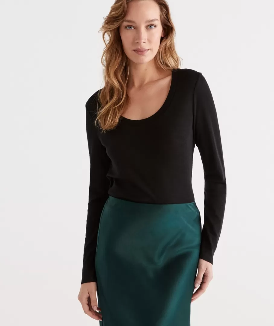 Wool Blend Scoop Top-Sussan Sale