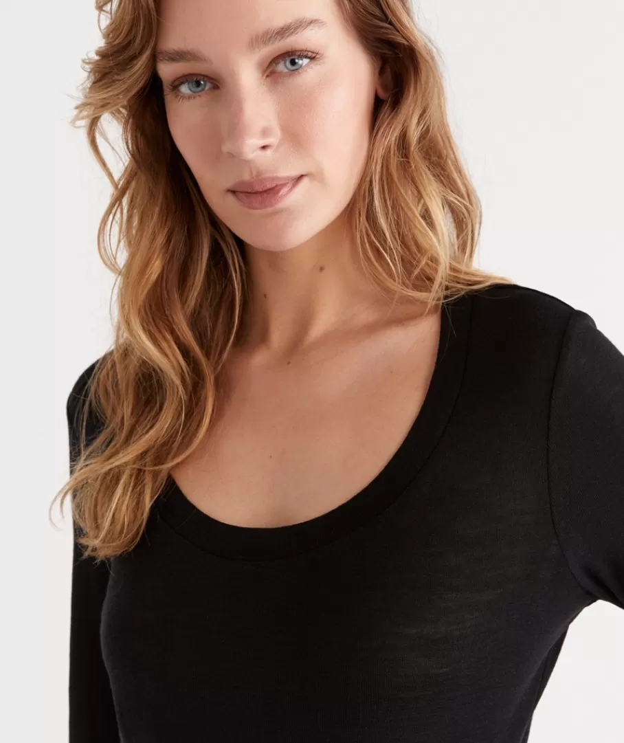 Wool Blend Scoop Top-Sussan Shop